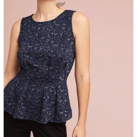 Anthropologie Tops - Eva Franco (Anthropologie) Shine Jacquard peplum